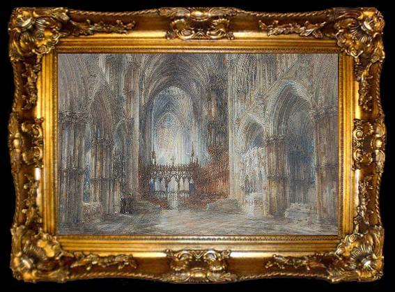framed  Wyke Bayliss Ely Cathedral pen and watercolour, ta009-2